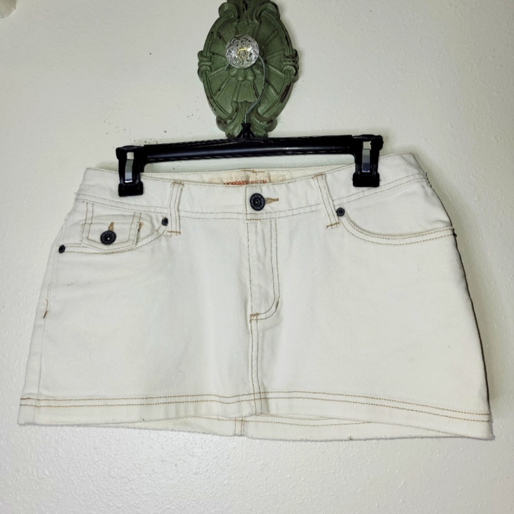 Mossimo Supply Co. Cream Mini Skirt
